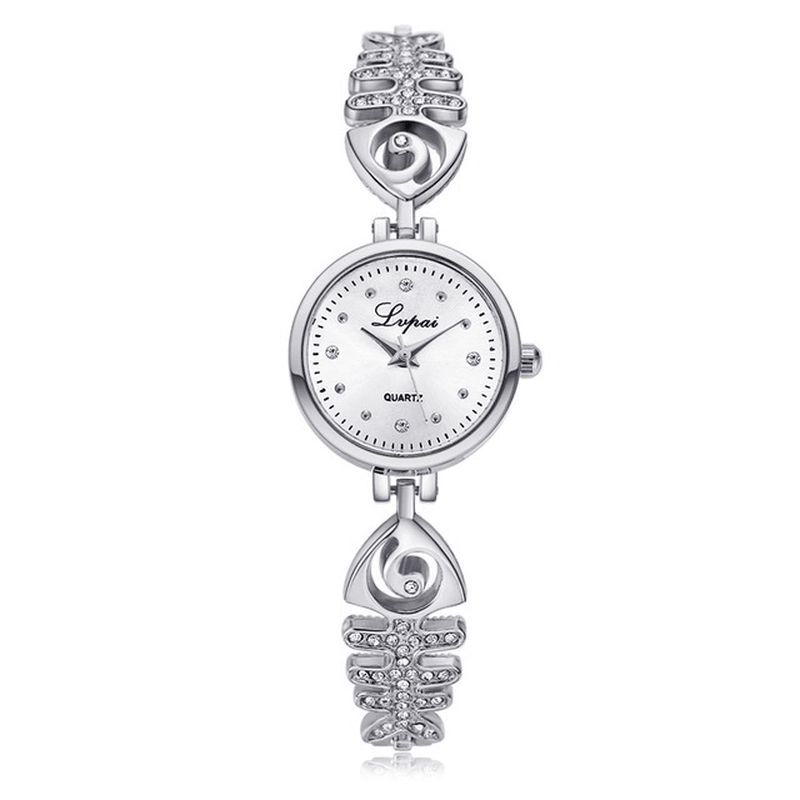 P123 Diamant Cadran Femmes Bracelet Montre Plein Acier Petit Cadran Quartz Montres