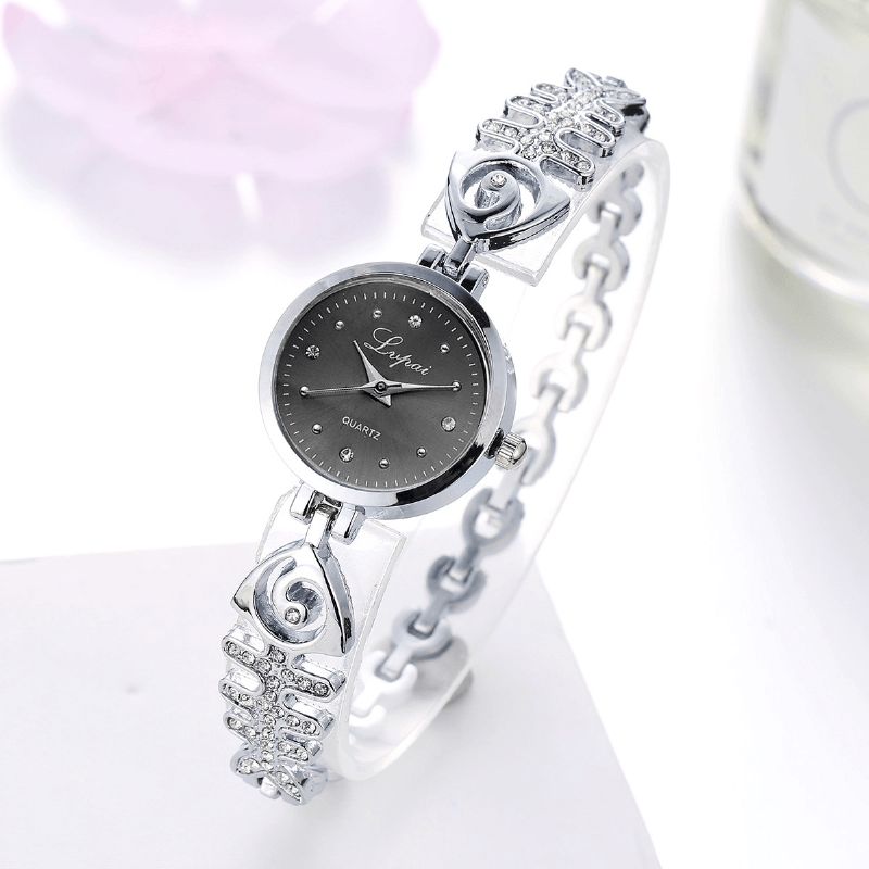 P123 Diamant Cadran Femmes Bracelet Montre Plein Acier Petit Cadran Quartz Montres