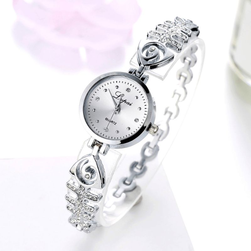 P123 Diamant Cadran Femmes Bracelet Montre Plein Acier Petit Cadran Quartz Montres