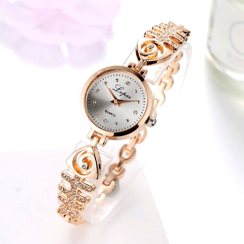 P123 Diamant Cadran Femmes Bracelet Montre Plein Acier Petit Cadran Quartz Montres