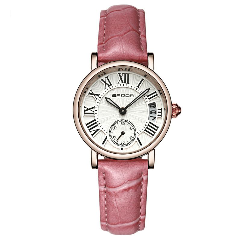 P206 Cuir Femmes Mode Style Dame Robe Montre À Quartz