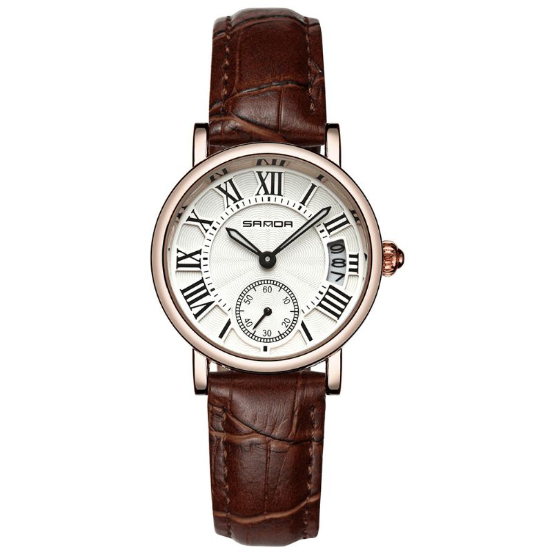 P206 Cuir Femmes Mode Style Dame Robe Montre À Quartz