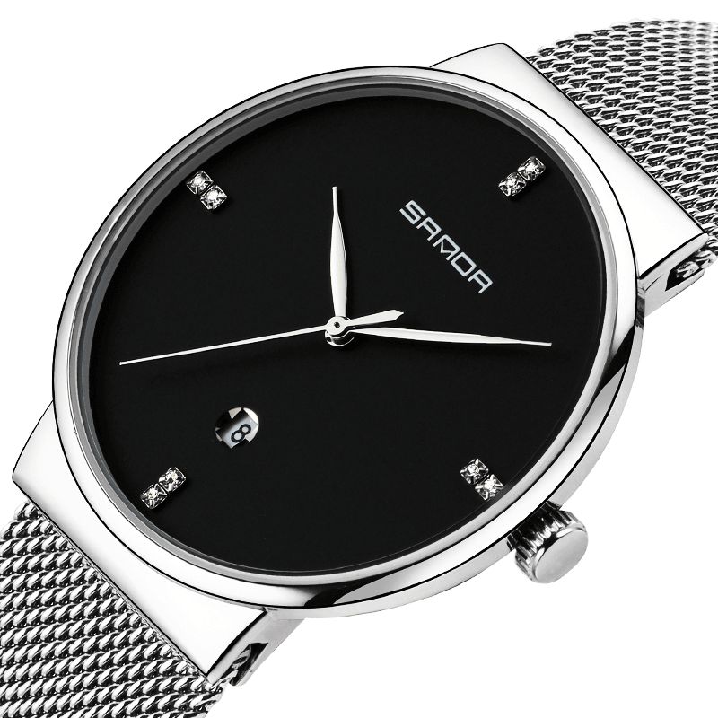 P210 Hommes Montre Mode Cadran Simple Bracelet En Acier Inoxydable Mâle Quartz Montre-bracelet