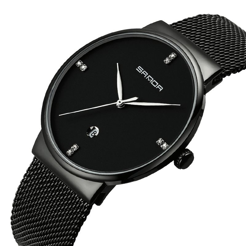 P210 Hommes Montre Mode Cadran Simple Bracelet En Acier Inoxydable Mâle Quartz Montre-bracelet