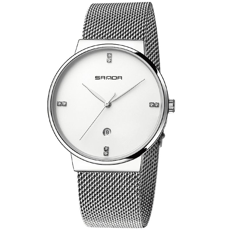 P210 Hommes Montre Mode Cadran Simple Bracelet En Acier Inoxydable Mâle Quartz Montre-bracelet