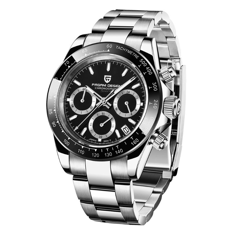 Pagani 1644 Calendrier Hommes Mode Plein Bracelet En Acier Montre À Quartz Avec Boîte