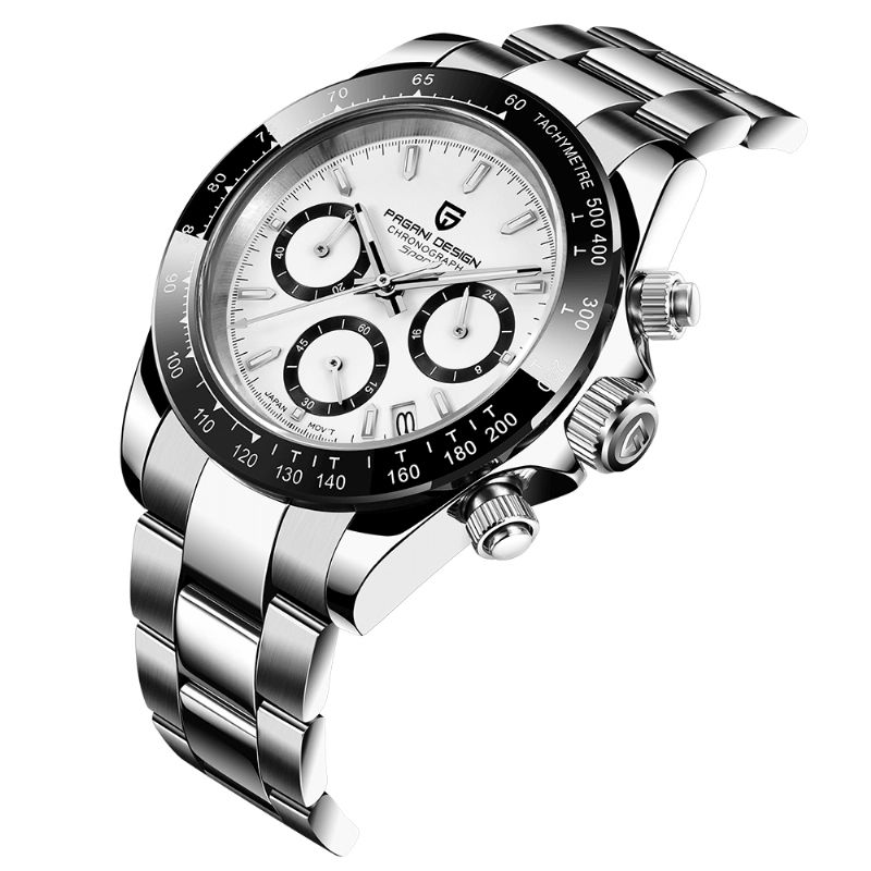 Pagani 1644 Calendrier Hommes Mode Plein Bracelet En Acier Montre À Quartz Avec Boîte