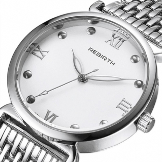 Rebirth Re034 Montre-bracelet Pour Femme Au Design Élégant En Acier Avec Chiffres Romains Montres À Quartz