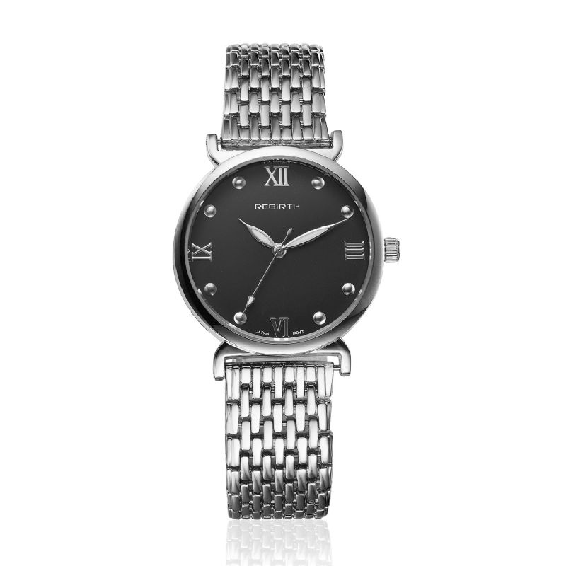 Rebirth Re034 Montre-bracelet Pour Femme Au Design Élégant En Acier Avec Chiffres Romains Montres À Quartz