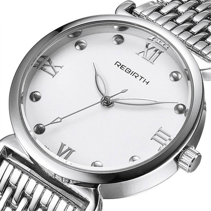 Rebirth Re034 Montre-bracelet Pour Femme Au Design Élégant En Acier Avec Chiffres Romains Montres À Quartz