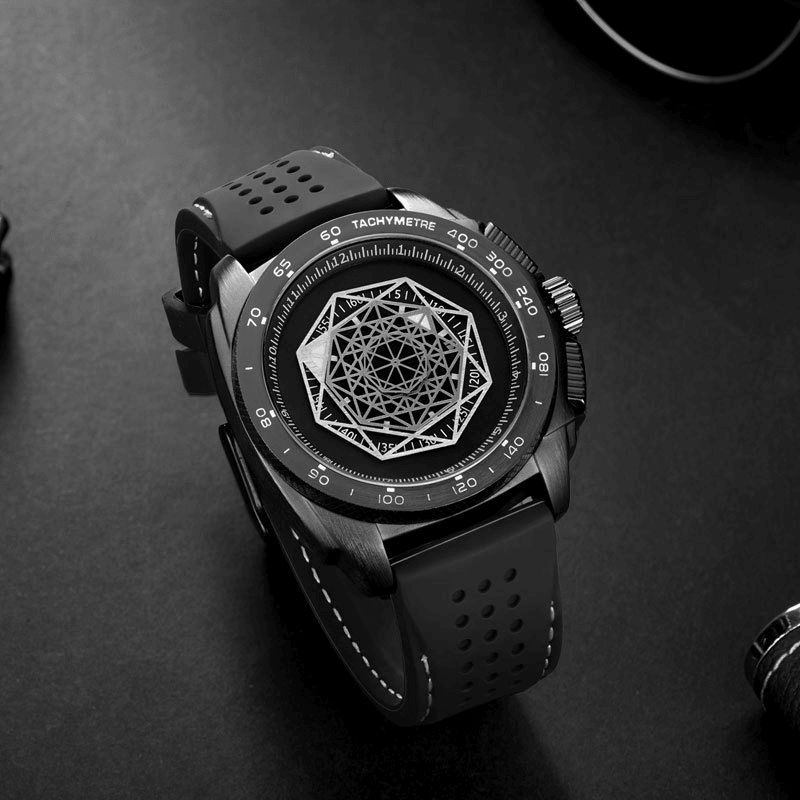 Ruimas 554 Montre-bracelet À La Mode Pour Hommes Créatifs Bracelet En Silicone Montres À Quartz