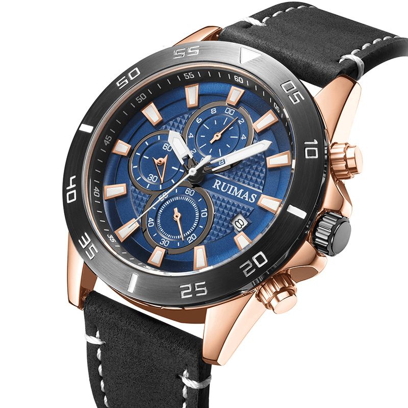 Ruimas 572 Sport Montre Pour Homme 3atm Étanche Chronographe Affichage De La Date Lumineuse Montre À Quartz