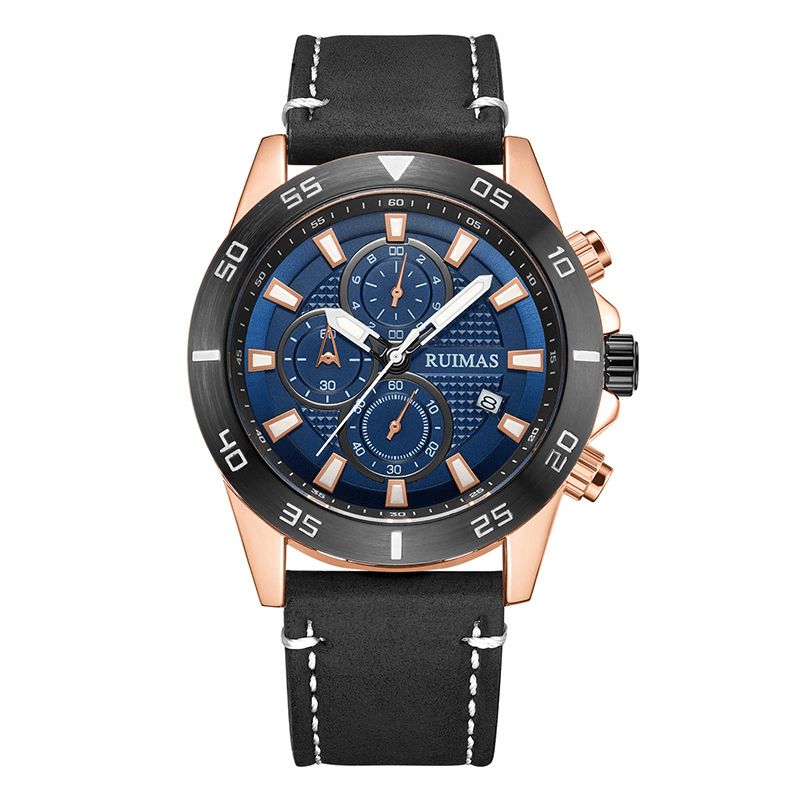 Ruimas 572 Sport Montre Pour Homme 3atm Étanche Chronographe Affichage De La Date Lumineuse Montre À Quartz