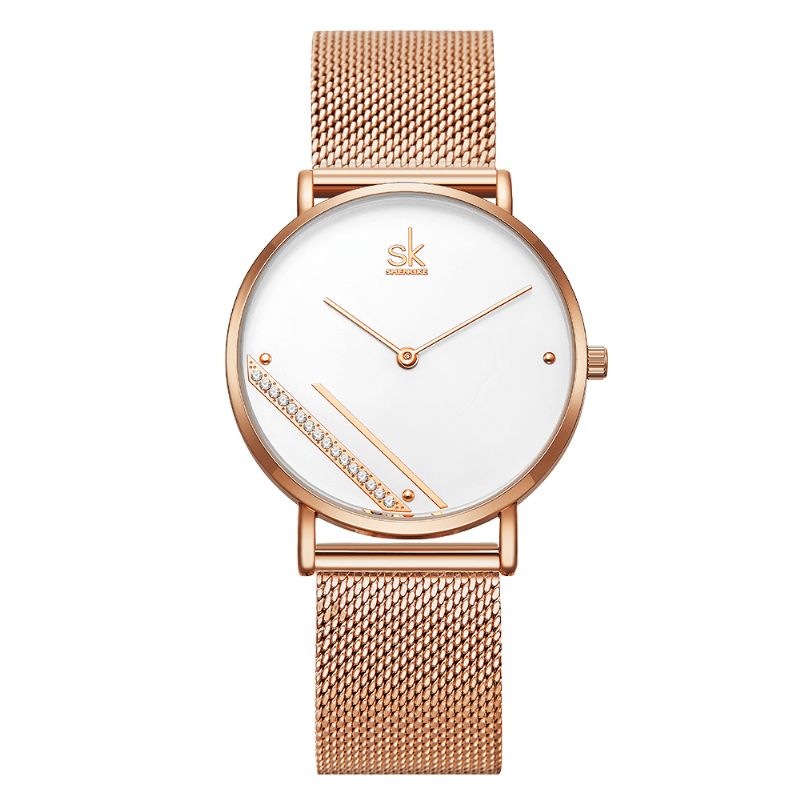 Sk Creative Cristal Cadran K0106 Femmes Mode Simple Dames Robe Élégante Montre À Quartz