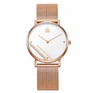 Sk Creative Cristal Cadran K0106 Femmes Mode Simple Dames Robe Élégante Montre À Quartz