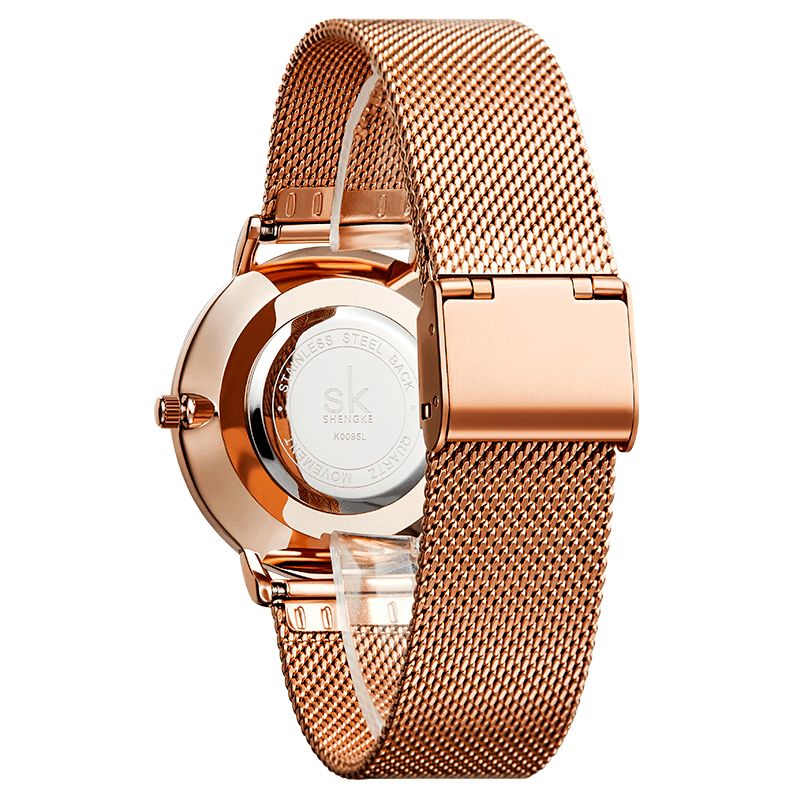 Sk K0095 Simple 2 Couleur Cadran Mode Bracelet En Cuir Femmes Dames Robe Quartz Montre