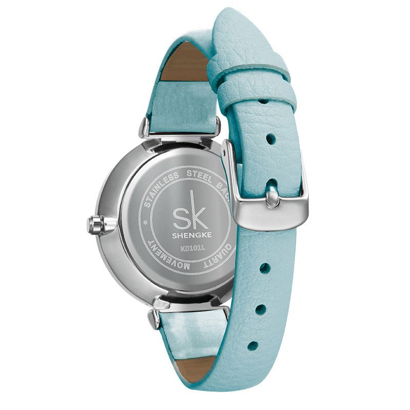 Sk K0101 Concis Papillon Bracelet En Cuir Mode Femme Bracelet Couleur Fraîche Femmes Montre À Quartz