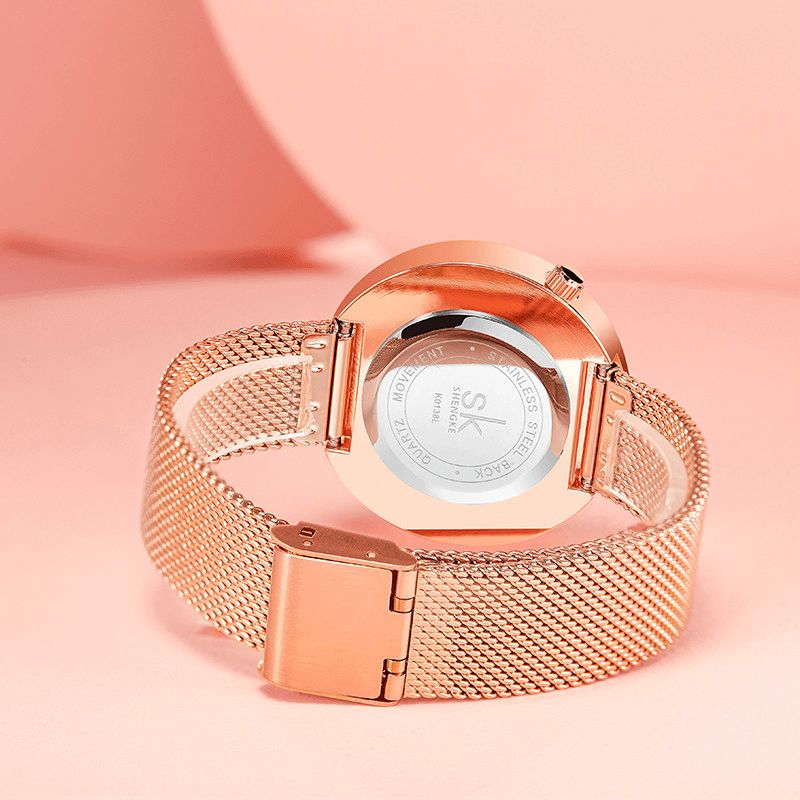 Sk K0138 Montre À Quartz Avec Bracelet En Acier Pour Femme