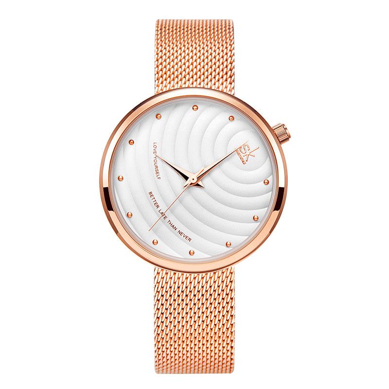 Sk K0138 Montre À Quartz Avec Bracelet En Acier Pour Femme