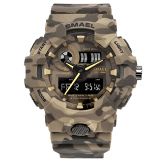 Smael 8001 Montre Numérique Camouflage Militray Double Affichage Hommes Sports Montre-bracelet En Plein Air