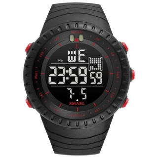 Smael Montre Numérique À Affichage Led Extérieur Multifonction Bande De Silicone Sport Hommes Montre