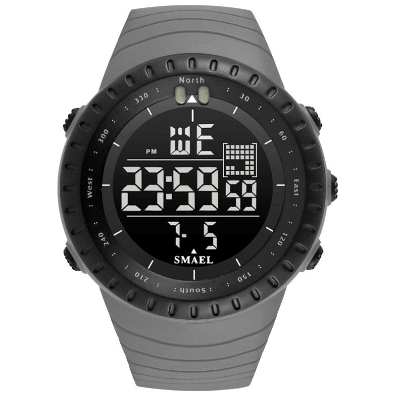 Smael Montre Numérique À Affichage Led Extérieur Multifonction Bande De Silicone Sport Hommes Montre