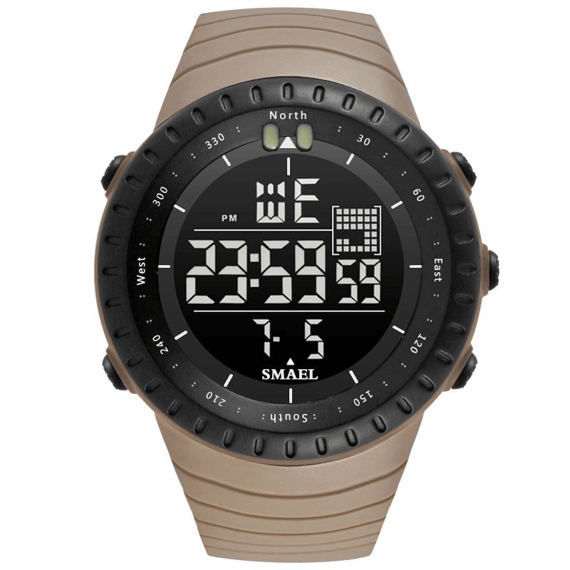 Smael Montre Numérique À Affichage Led Extérieur Multifonction Bande De Silicone Sport Hommes Montre