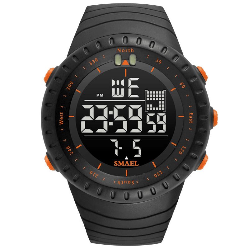 Smael Montre Numérique À Affichage Led Extérieur Multifonction Bande De Silicone Sport Hommes Montre