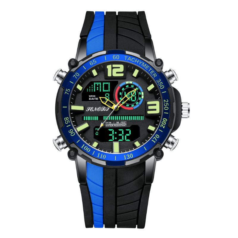 Sn150 Double Affichage Montre Numérique Sport De Plein Air Réveil Calendrier Chronographe Noctilucent Montre Étanche