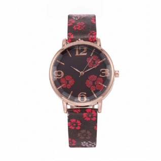 Style Rétro Fleur Imprimé Femmes Montre-bracelet Style Chinois Montres À Quartz