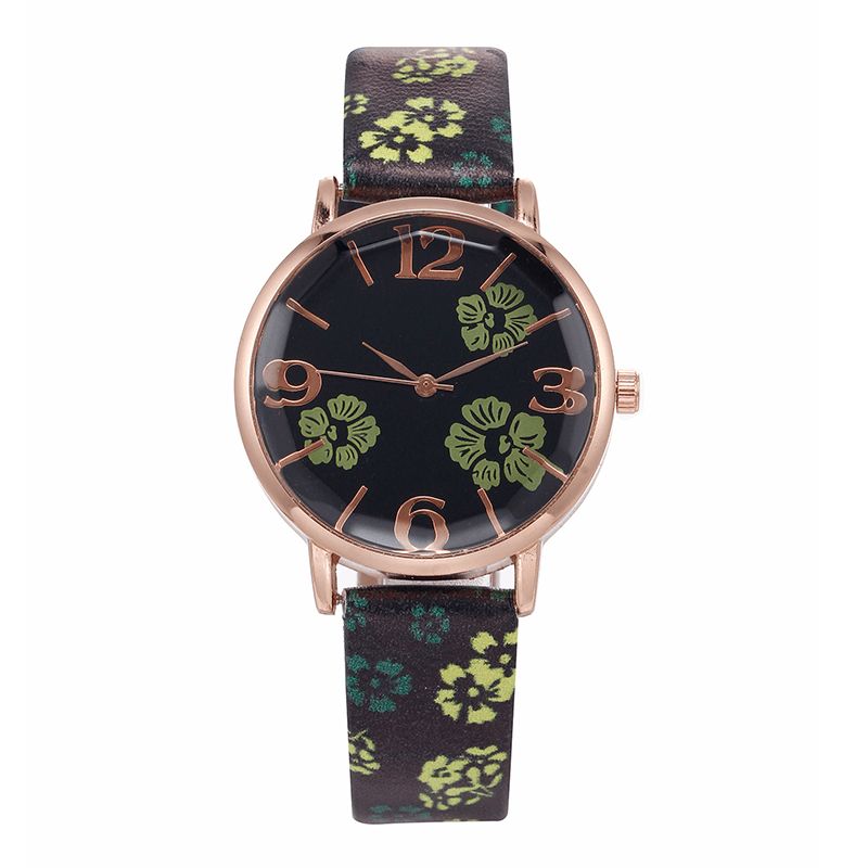 Style Rétro Fleur Imprimé Femmes Montre-bracelet Style Chinois Montres À Quartz