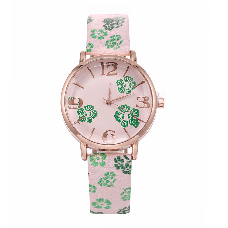 Style Rétro Fleur Imprimé Femmes Montre-bracelet Style Chinois Montres À Quartz