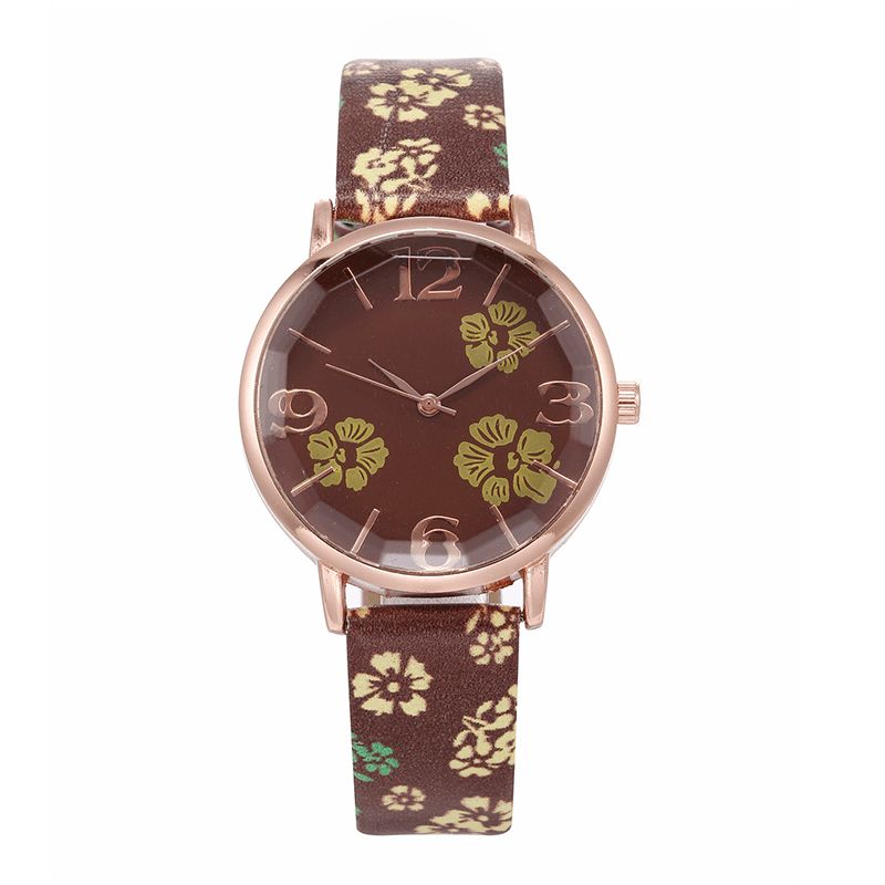 Style Rétro Fleur Imprimé Femmes Montre-bracelet Style Chinois Montres À Quartz