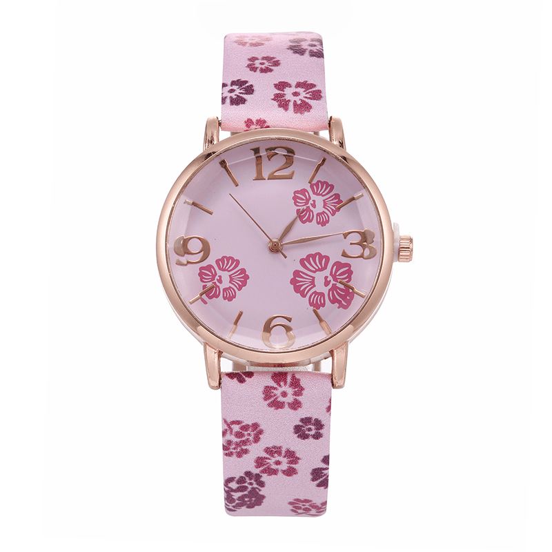 Style Rétro Fleur Imprimé Femmes Montre-bracelet Style Chinois Montres À Quartz