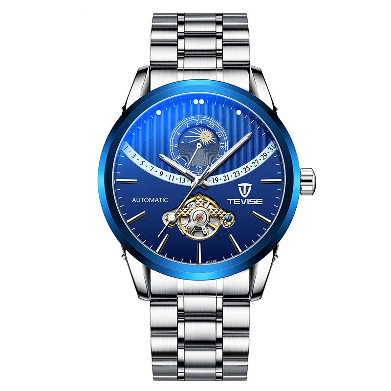 Tevise 8378f Squelette Affichage De La Date Montre Mécanique Automatique Montre-bracelet Pour Hommes En Acier