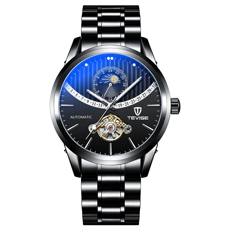 Tevise 8378f Squelette Affichage De La Date Montre Mécanique Automatique Montre-bracelet Pour Hommes En Acier