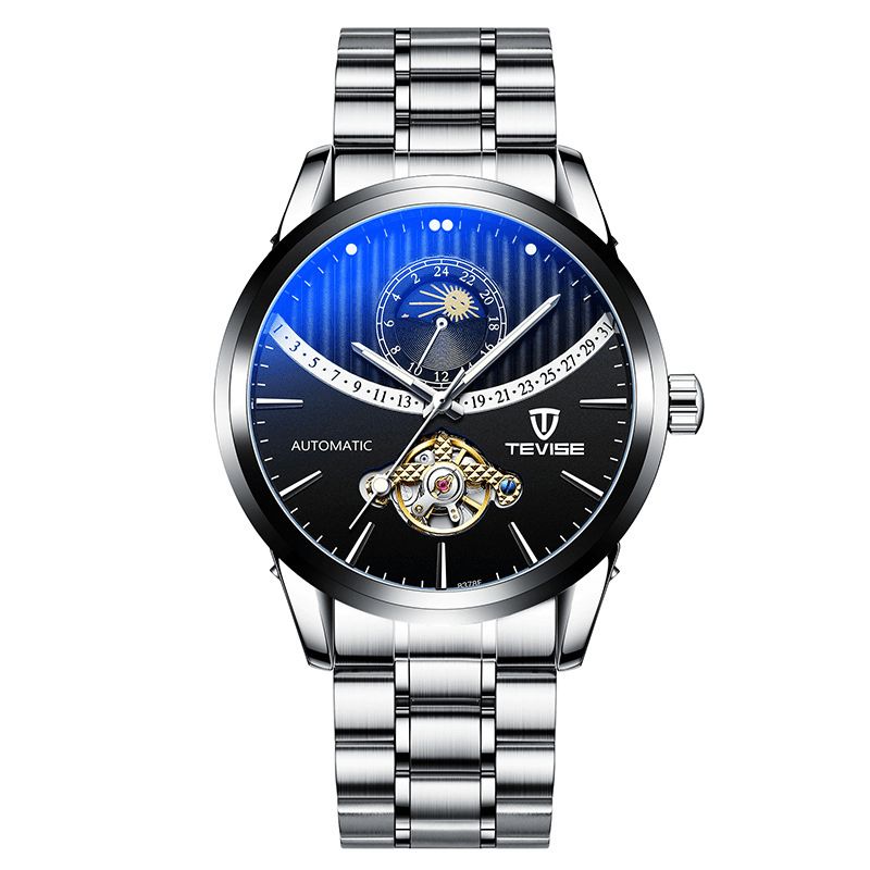 Tevise 8378f Squelette Affichage De La Date Montre Mécanique Automatique Montre-bracelet Pour Hommes En Acier