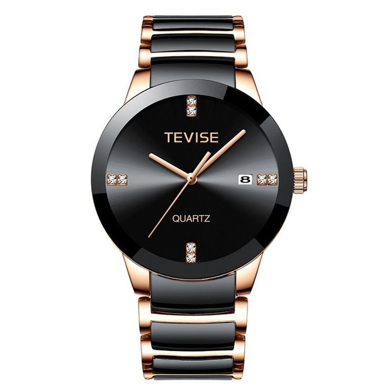 Tevise T845 Montre-bracelet Pour Hommes De Style Décontracté Affichage De La Date Montre À Quartz Avec Bande En Acier