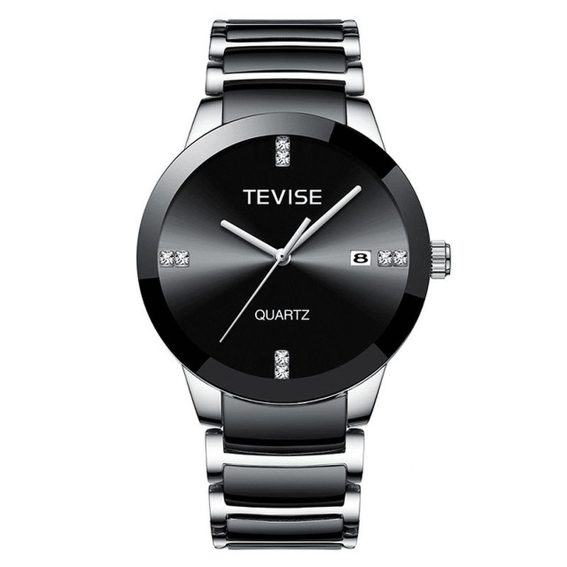 Tevise T845 Montre-bracelet Pour Hommes De Style Décontracté Affichage De La Date Montre À Quartz Avec Bande En Acier