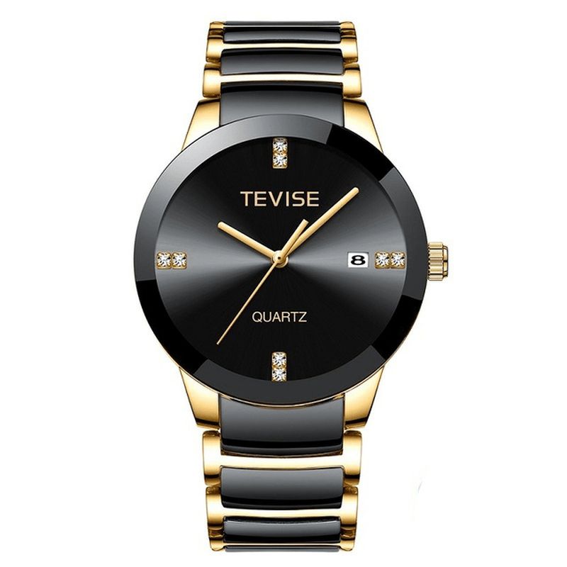 Tevise T845 Montre-bracelet Pour Hommes De Style Décontracté Affichage De La Date Montre À Quartz Avec Bande En Acier