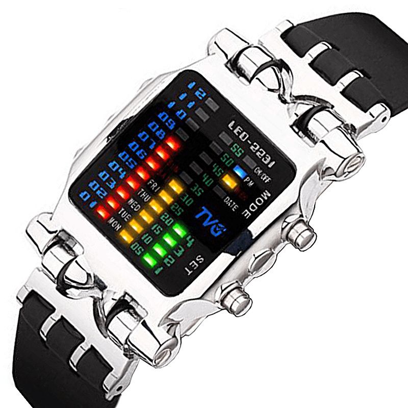 Tvg 2231 Affichage À Led Binaire Montre Créative Montres Numériques Électroniques À La Mode