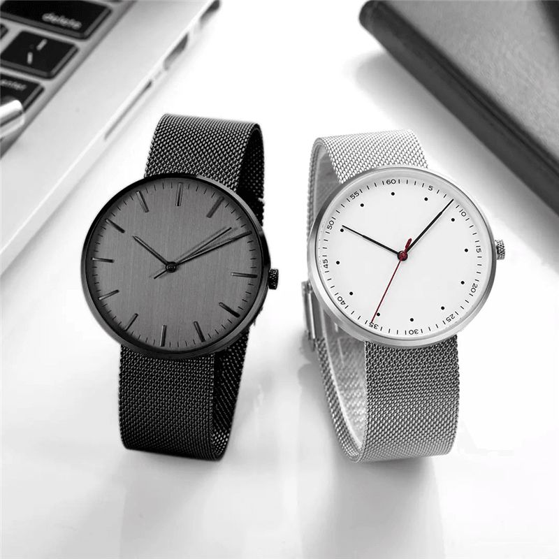 Twentyseventeen Qingpai W001q Élégant Style Décontracté Pointeurs Lumineux 3atm Étanche Mâle Femelle Couples Montre À Quartz