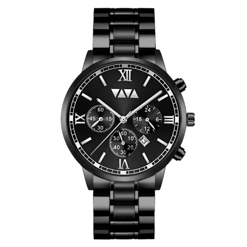 Va Va Voom Va-2142 Mode Hommes Montre Étanche Date Affichage Bracelet En Acier Inoxydable Montre À Quartz