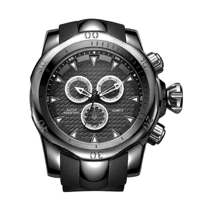 Va Va Voom Va-221 Sport Décontracté Double Échelle Grand Cadran Bracelet En Silicone 3atm Étanche Hommes Montre À Quartz