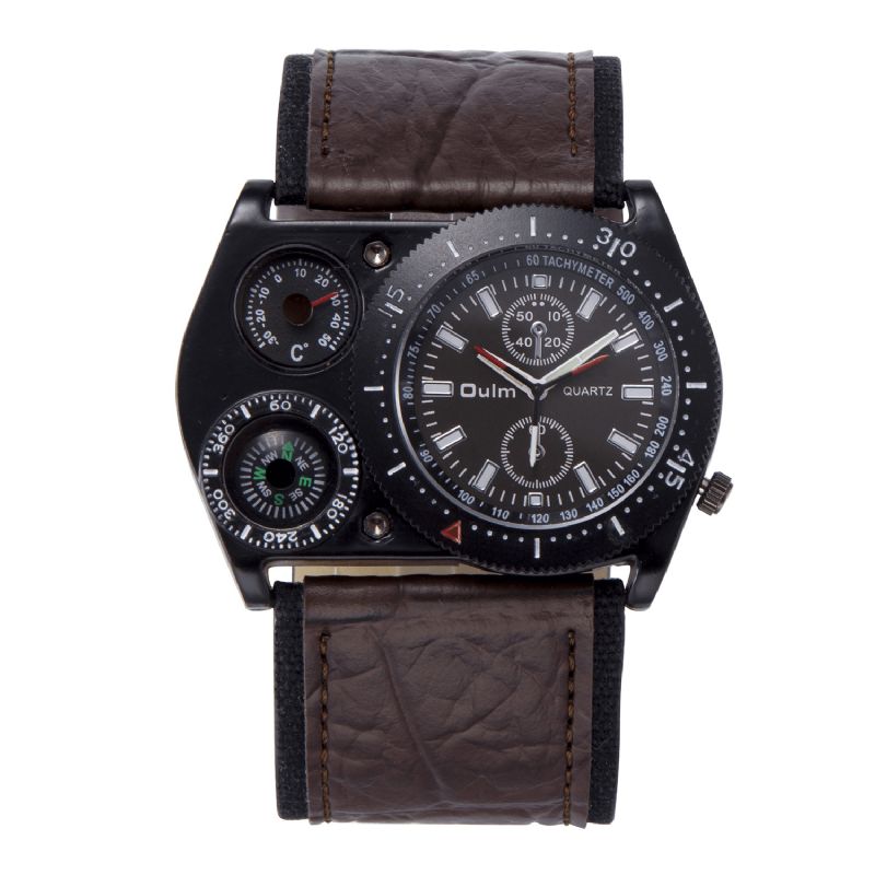 Vintage Décorer Cadran Montre Militaire Réglable En Cuir Hommes Montre À Quartz