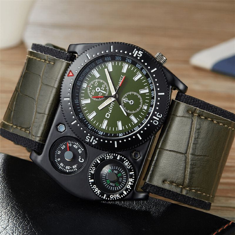 Vintage Décorer Cadran Montre Militaire Réglable En Cuir Hommes Montre À Quartz