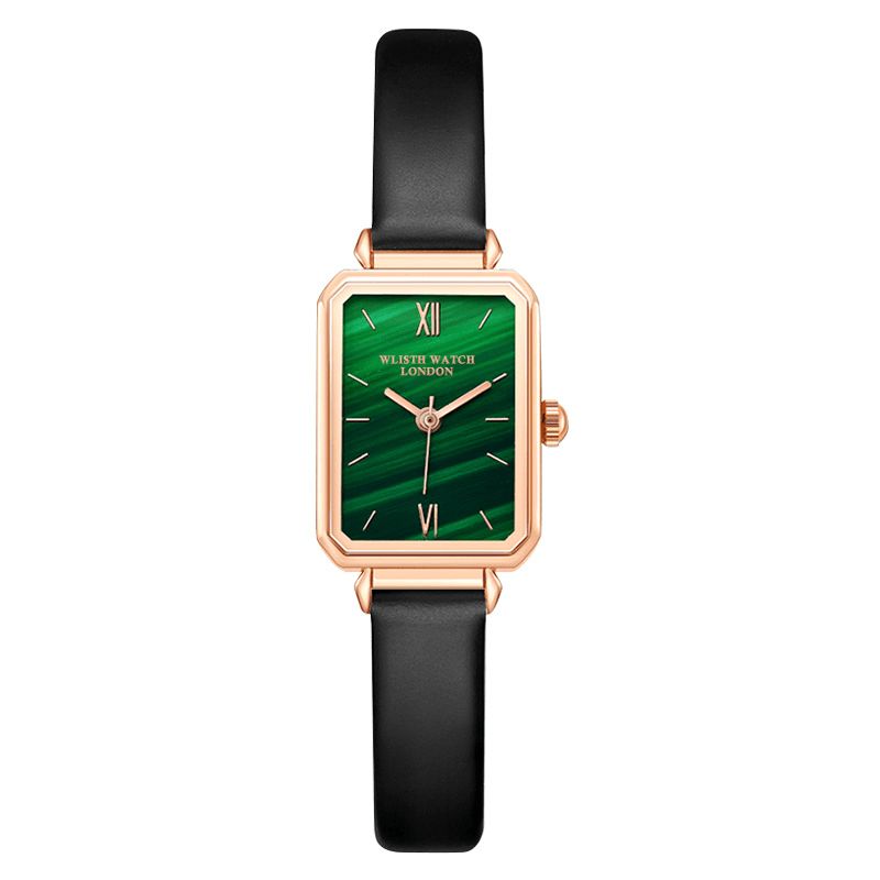 Wlisth Rectangle Cadran Femmes Montre-bracelet Ultra Mince Étanche Mode Élégante Montre À Quartz