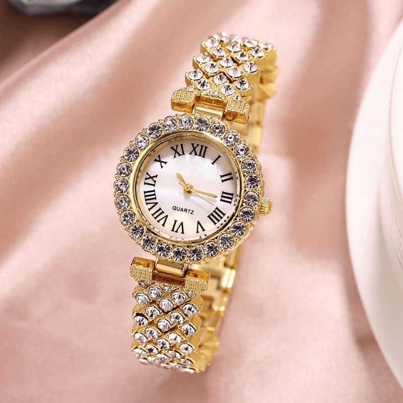 XSvo Ensemble De Montres De Luxe Style Élégant Femmes Montre À Quartz Bracelet À Diamants Pour Mères Petite Amie Dames