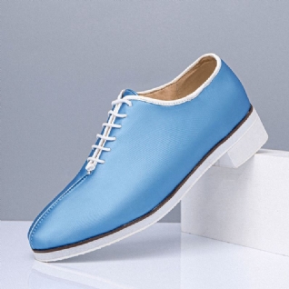 Chaussures Habillées D'affaires À Lacets De Couleur Unie De Grande Taille Pour Hommes