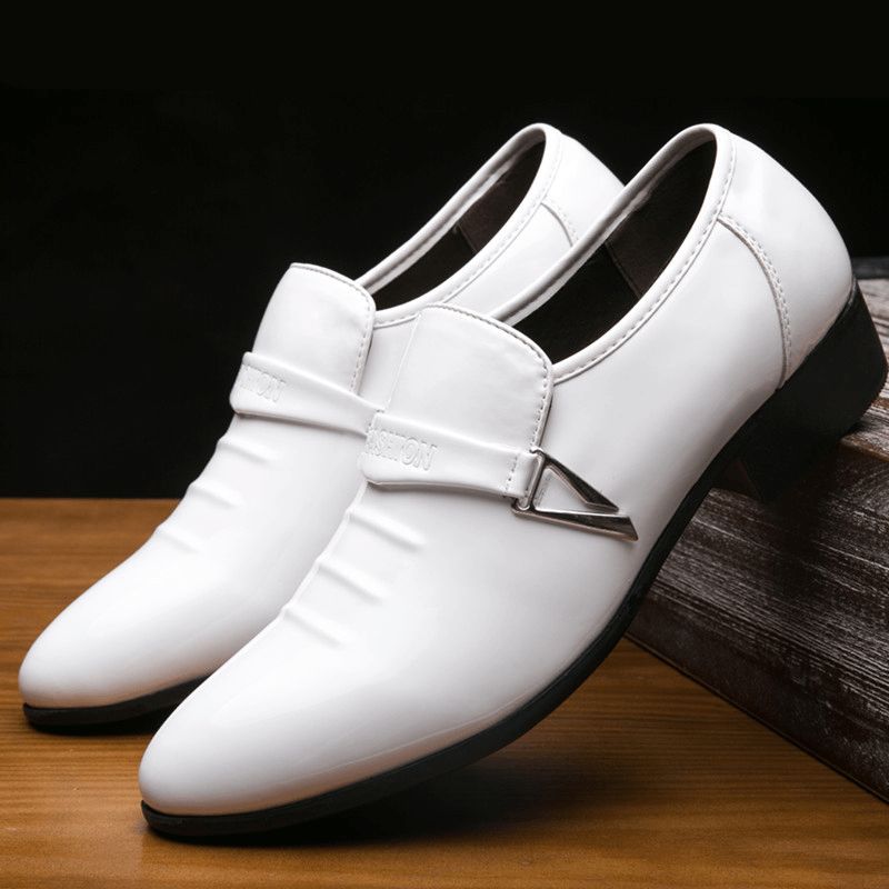 Chaussures Habillées Confortables En Cuir Verni Pour Hommes